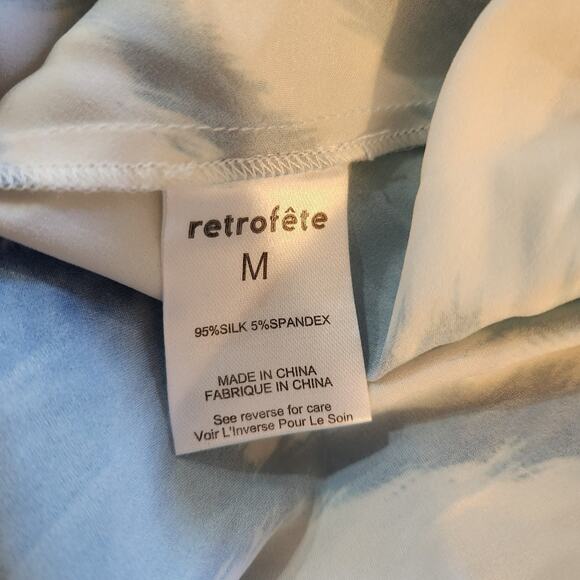 Retrofete Amika Dress in Blue Zebra Size Medium NWT Maxi Silk Low Back - Picture 12 of 13